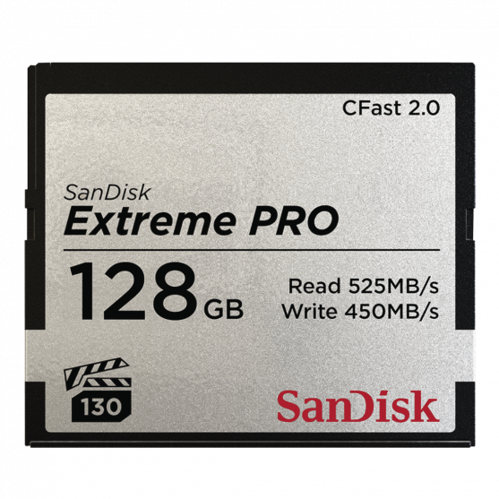 CFast Extreme Pro 2.0 128GB, VPG 130, 525MB/Sec