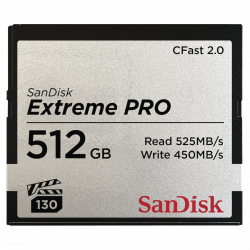 CFast Extreme Pro, VPG130, 512GB, 525Mb/s