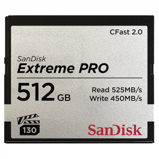 CFast Extreme Pro, VPG130, 512GB, 525Mb/s