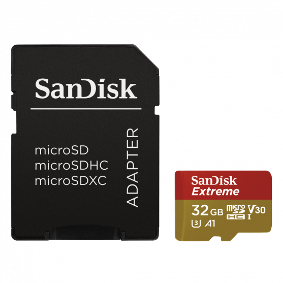 MicroSDHC Extreme 32GB (A1/ V30/ U3/ R100/ W60) + Adapter Mobile