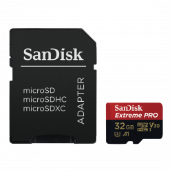 MicroSDHC Extreme Pro 32GB (A1/ V30/ U3/ R100/ W90) + Adapter Mobile