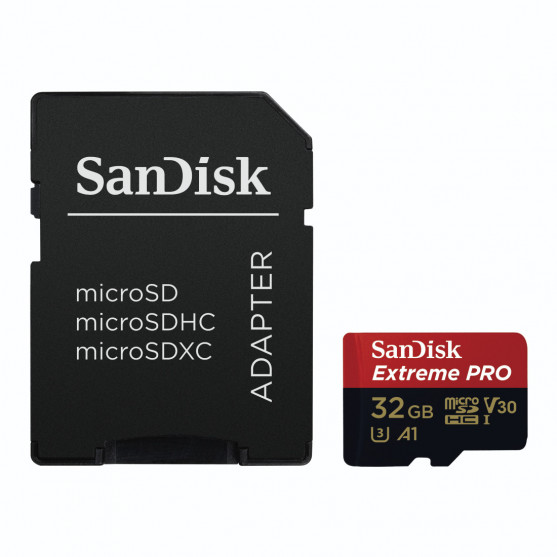 MicroSDHC Extreme Pro 32GB (A1/ V30/ U3/ R100/ W90) + Adapter Mobile