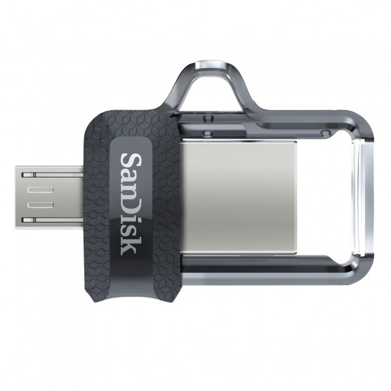 Ultra Dual USB m 256GB, USB 3.0, 150 MB/S, Black/Clear