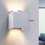 WiFi Wall Light, Square, 10 cm, IP 44 for Indoors and Outdoors, white