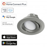 WLAN LED Built-In Spotlight, 5 W, for Voice / App Control, Adjustable, sati