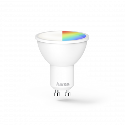 WLAN LED Lamp, GU10, 5.5 W, RGBW, Dimmable, Refl., for Voice / App Control