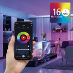 WLAN LED Lamp, E14, 5.5W, RGBW, Dimmable, Candle, for Voice / App Control
