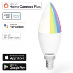 WLAN LED Lamp, E14, 5.5W, RGBW, Dimmable, Candle, for Voice / App Control