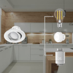 WLAN LED Built-In Spotlight, 5 W, for Voice / App Control, Adjustable, white
