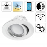 WLAN LED Built-In Spotlight, 5 W, for Voice / App Control, Adjustable, white