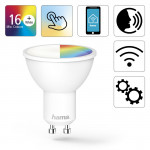 WLAN LED Lamp, GU10, 5.5 W, RGBW, Dimmable, Reflective, for Voice / App Con