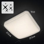 LED stropné svetlo WLAN Glitzer, stmievateľné, hlas/app ovl., 27x27 cm