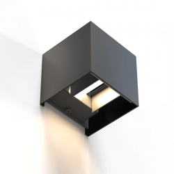 LED Wall Light for Indoors and Outdoors, WLAN, App & Voice Control, black