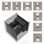 LED Wall Light for Indoors and Outdoors, WLAN, App & Voice Control, black