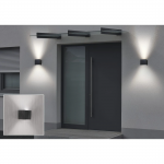 LED Wall Light for Indoors and Outdoors, WLAN, App & Voice Control, black