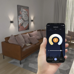 LED Wall Light for Indoors and Outdoors, WLAN, App & Voice Control, black