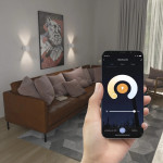 LED nástenné svietidlo Wi-Fi, interiér/exteriér, hlas/app ovládanie, biele