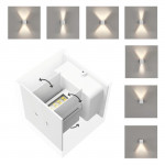 LED nástenné svietidlo Wi-Fi, interiér/exteriér, hlas/app ovládanie, biele