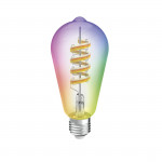 Inteligentná LED žiarovka E27 ST64, retro vlákno, RGBW, stmievateľná, app Inteligentná LED žiarovka E27 ST64, retro vlákno, RGBW, stmievateľná, app