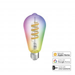 Inteligentná LED žiarovka E27 ST64, retro vlákno, RGBW, stmievateľná, app Inteligentná LED žiarovka E27 ST64, retro vlákno, RGBW, stmievateľná, app