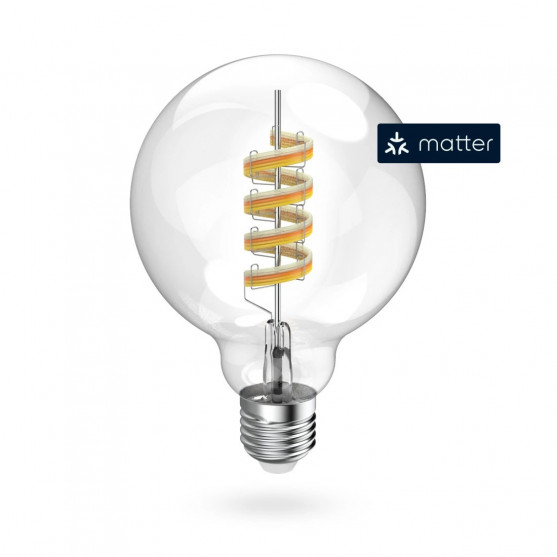 Inteligentná žiarovka E27 G95, LED filament, RGBW, stmievateľná, aplikácia