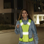 Reflexná bežecká vesta, nastaviteľná veľkosť, neónovo žltá