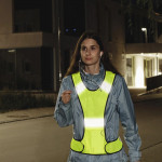 Reflexná bežecká vesta, nastaviteľná veľkosť, neónovo žltá