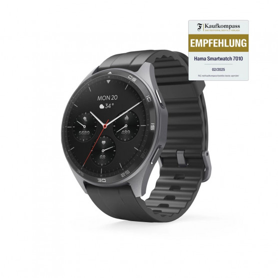 Smart hodinky 7010, GPS, AMOLED 47 mm, telefónovanie, vodotesné, antracit