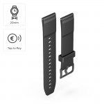 Remienok k hodinkám/smart hodinkám, NFC, bezkontaktné platby, 20 mm, čierny Remienok k hodinkám/smart hodinkám, NFC, bezkontaktné platby, 20 mm, čierny