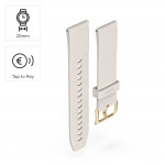 Remienok k hodinkám/smart hodinkám, NFC, bezkontaktné platby, 20 mm, béžový