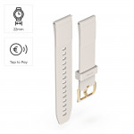 Remienok k hodinkám/smart hodinkám, NFC, bezkontaktné platby, 22 mm, béžový