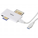 USB 3.0 viacnásobná čítačka kariet, SD/microSD/CF/MS, biela