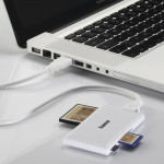 USB 3.0 viacnásobná čítačka kariet, SD/microSD/CF/MS, biela