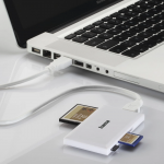 USB 3.0 viacnásobná čítačka kariet, SD/microSD/CF/MS, biela