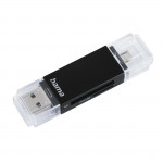 USB 2.0 OTG čítačka kariet Basic, SD/microSD, čierna