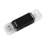USB 2.0 OTG čítačka kariet Basic, SD/microSD, čierna