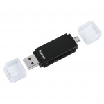 USB 2.0 OTG čítačka kariet Basic, SD/microSD, čierna