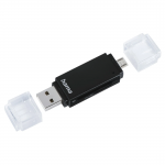 USB 2.0 OTG čítačka kariet Basic, SD/microSD, čierna