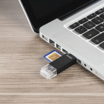 USB 2.0 OTG čítačka kariet Basic, SD/microSD, čierna