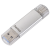 Flash Pen Laeta, USB-C/USB-A 3.1, 128 GB, 40 MB/s, strieborný