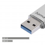 Flash Pen Laeta, USB-C/USB-A 3.1, 128 GB, 40 MB/s, strieborný