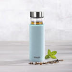 Xavax To Go, sklenená fľaša na teplý/studený/sýtený nápoj, 450 ml, sitko, neoprénový obal