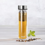 Xavax To Go, sklenená fľaša na teplý/studený/sýtený nápoj, 450 ml, sitko, neoprénový obal