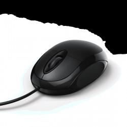 MC-100 Optical 3-Button Mouse, Cabled, black