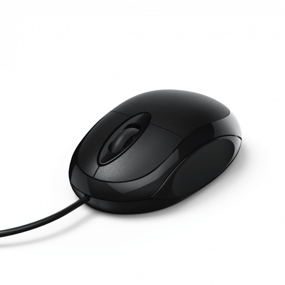 MC-100 Optical 3-Button Mouse, Cabled, black