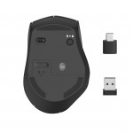 Optická bezdrôtová myš MW-600, 6 tlačidiel, USB‑C/USB‑A, čierna