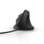 Vertikálna ergonomická myš EMC-500, káblová, 6 tlačidiel, čierna