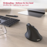 Vertikálna ergonomická bezdrôtová myš EMW-500, pre pravákov, čierna