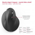 Vertikálna ergonomická bezdrôtová myš EMW-500, pre pravákov, čierna