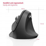 Vertikálna ergonomická bezdrôtová myš EMW-500, pre pravákov, čierna